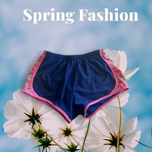 KRASS & CO. Women’s preppy Athletic Shorts in rose pattern